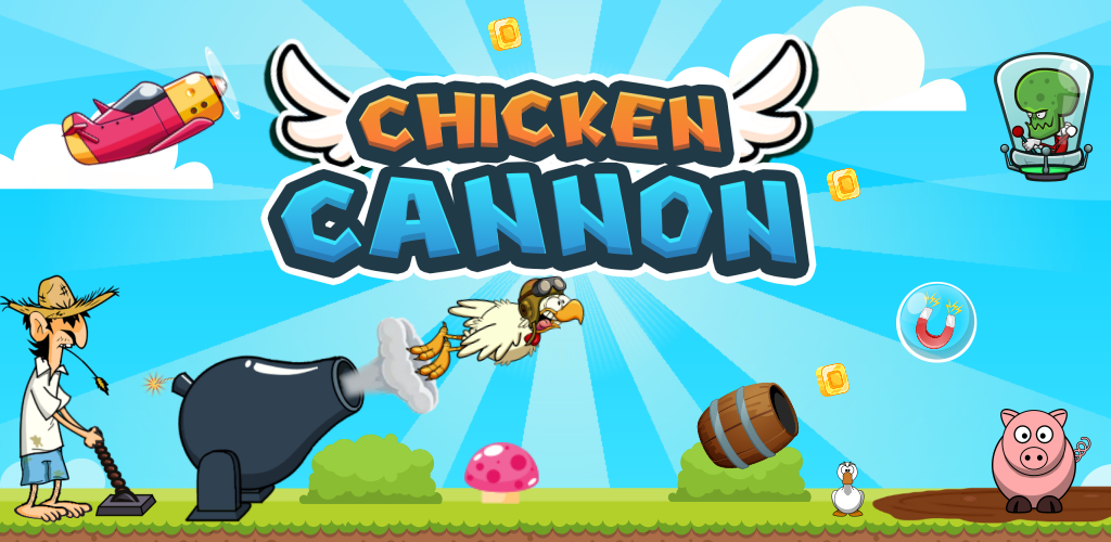 Chicken Cannon - A fun casual distance game developed by Smile Lab Games.
